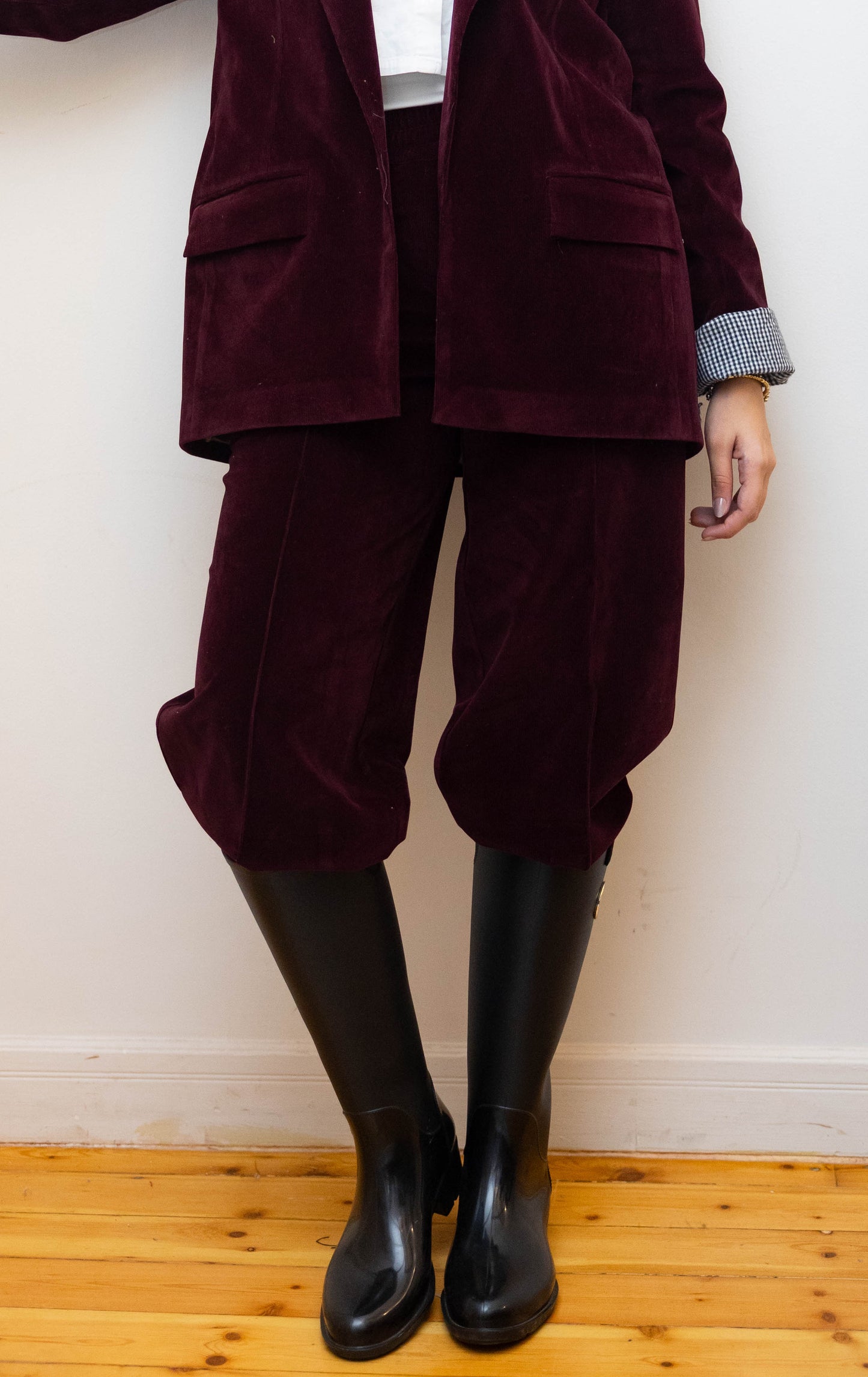 Velvet burgundy pants