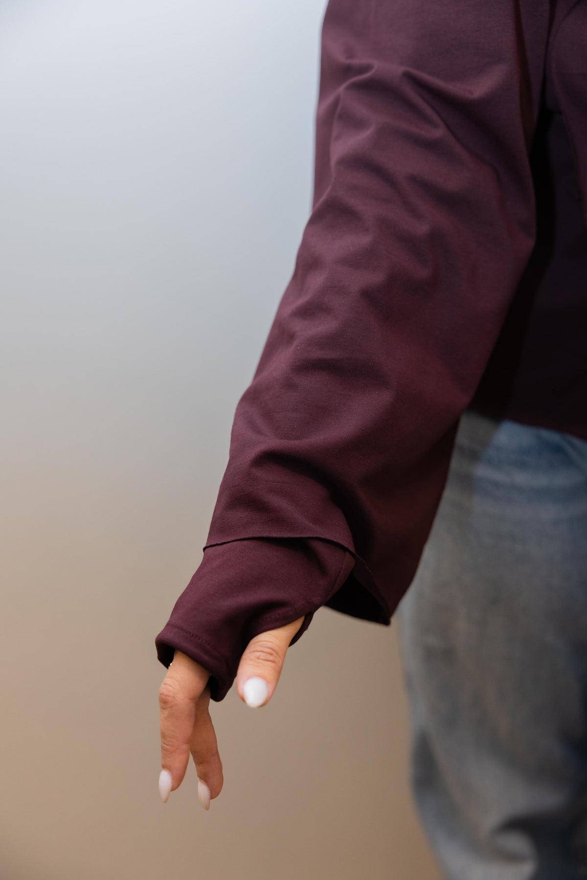 Modest cuffed-sleeve top
