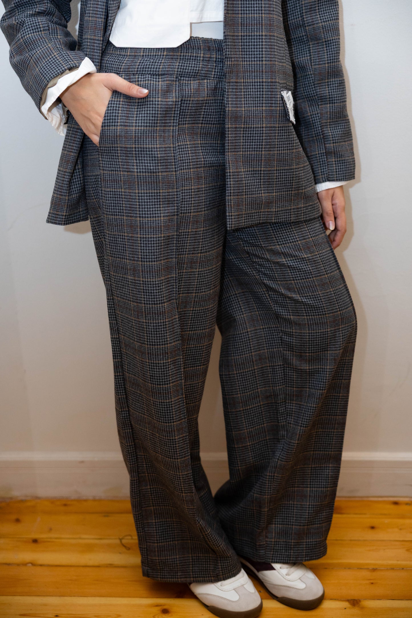 Gray plaid suit