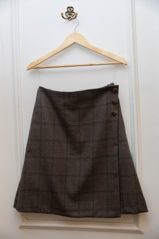 Brown plaid skirt