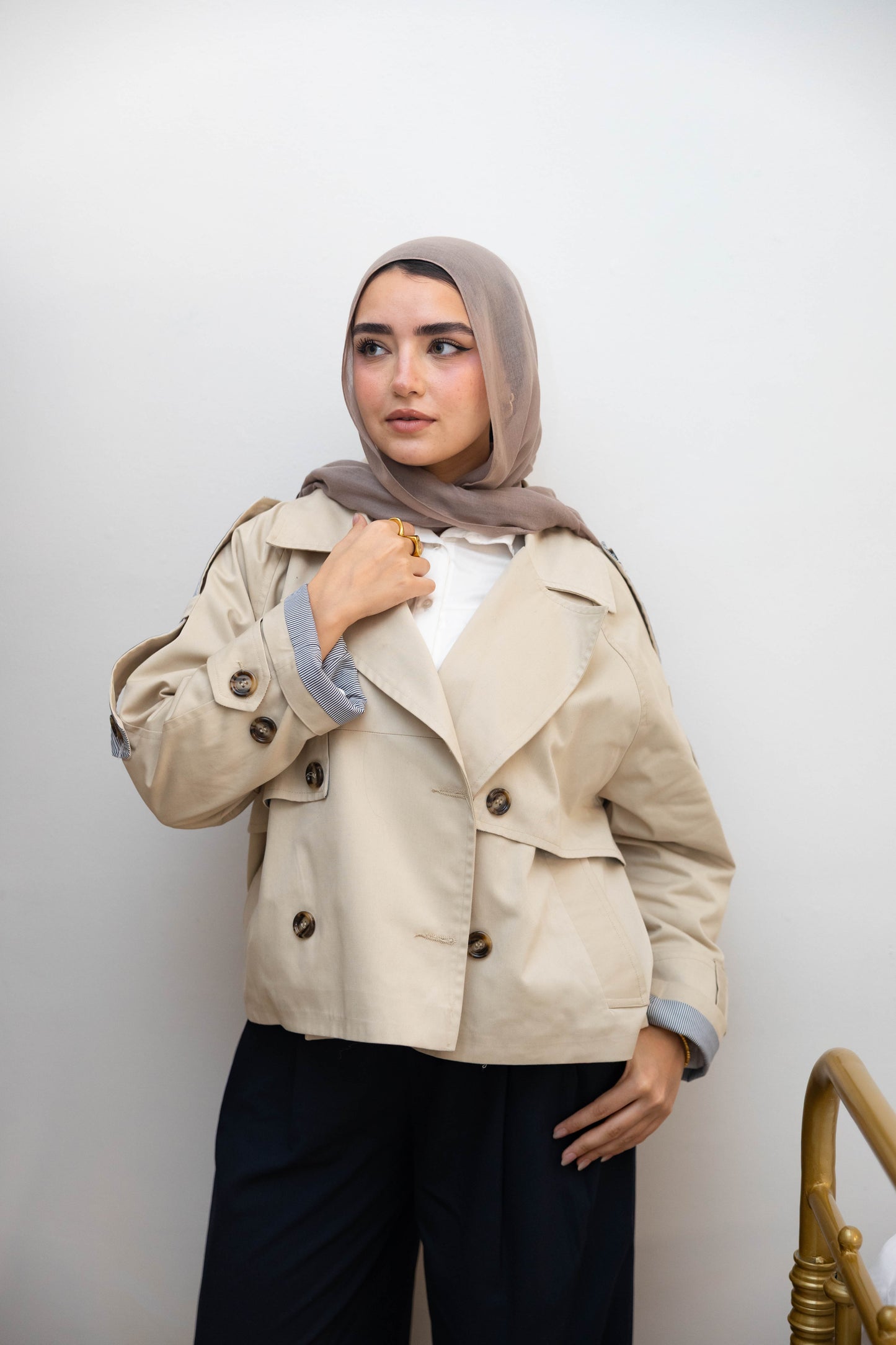 Gabardine Beige Trench( pre_order within 14 working days)