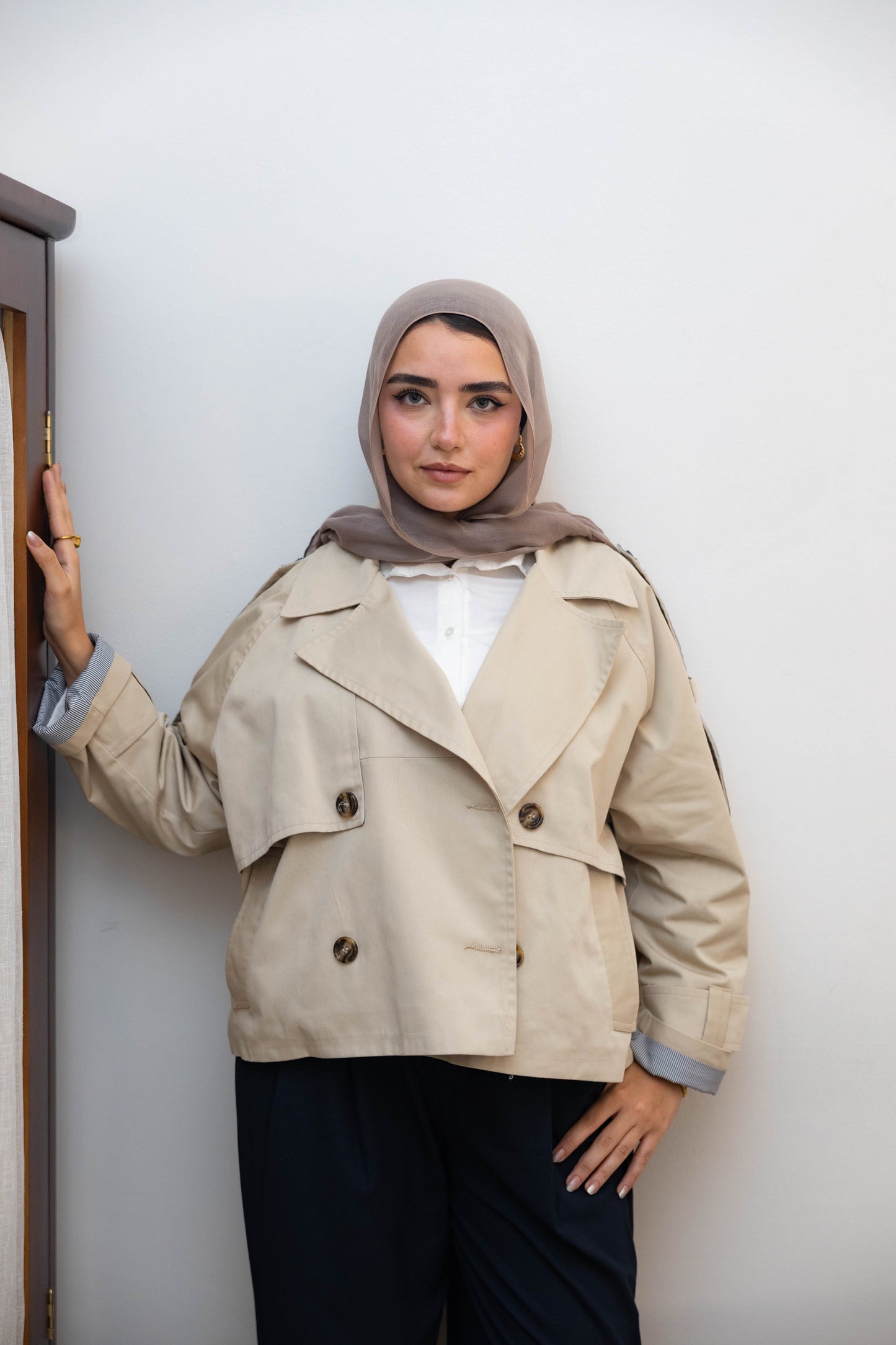 Gabardine Beige Trench( pre_order within 14 working days)