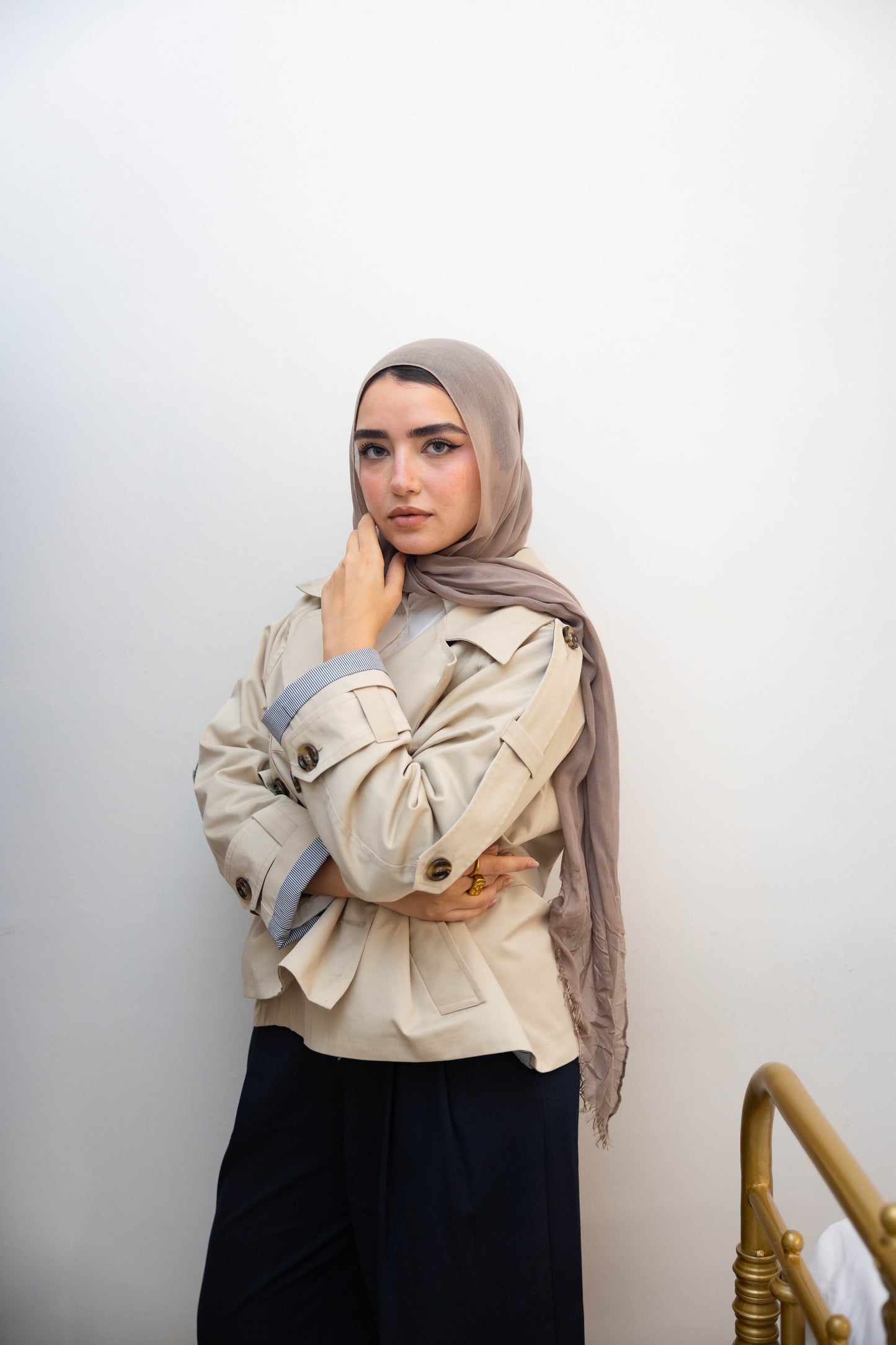 Gabardine Beige Trench( pre_order within 14 working days)