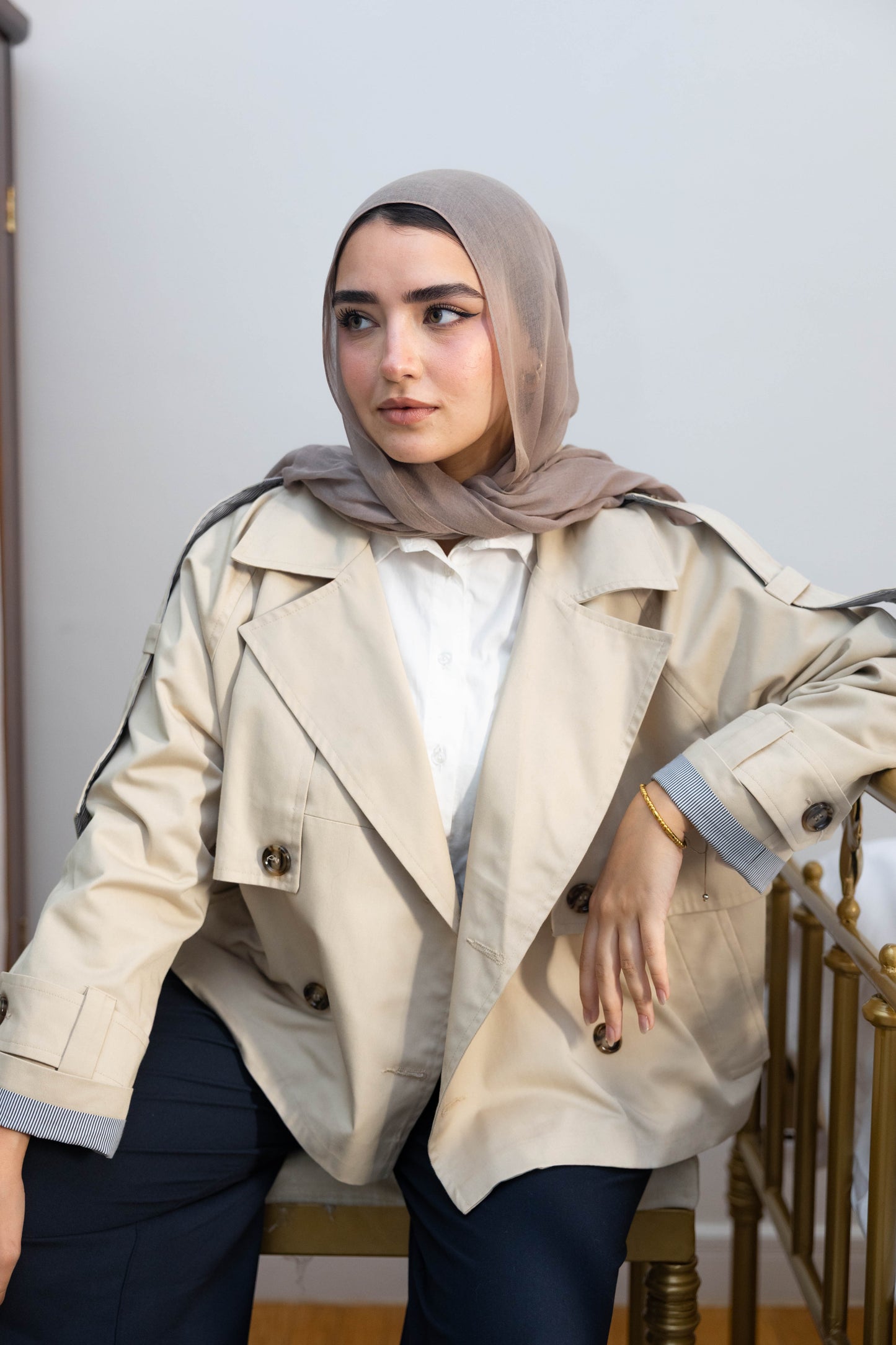 Gabardine Beige Trench( pre_order within 14 working days)