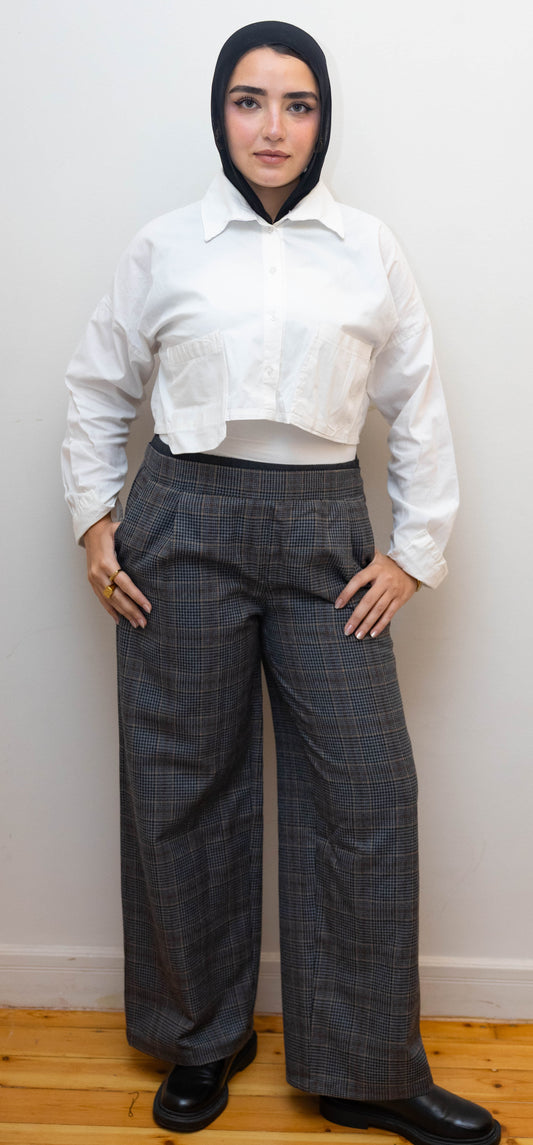 Gray Plaid zara Pants