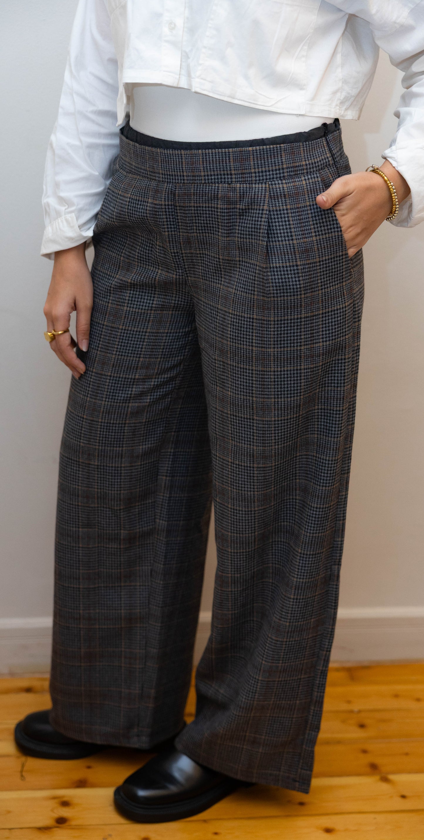 Gray Plaid zara Pants