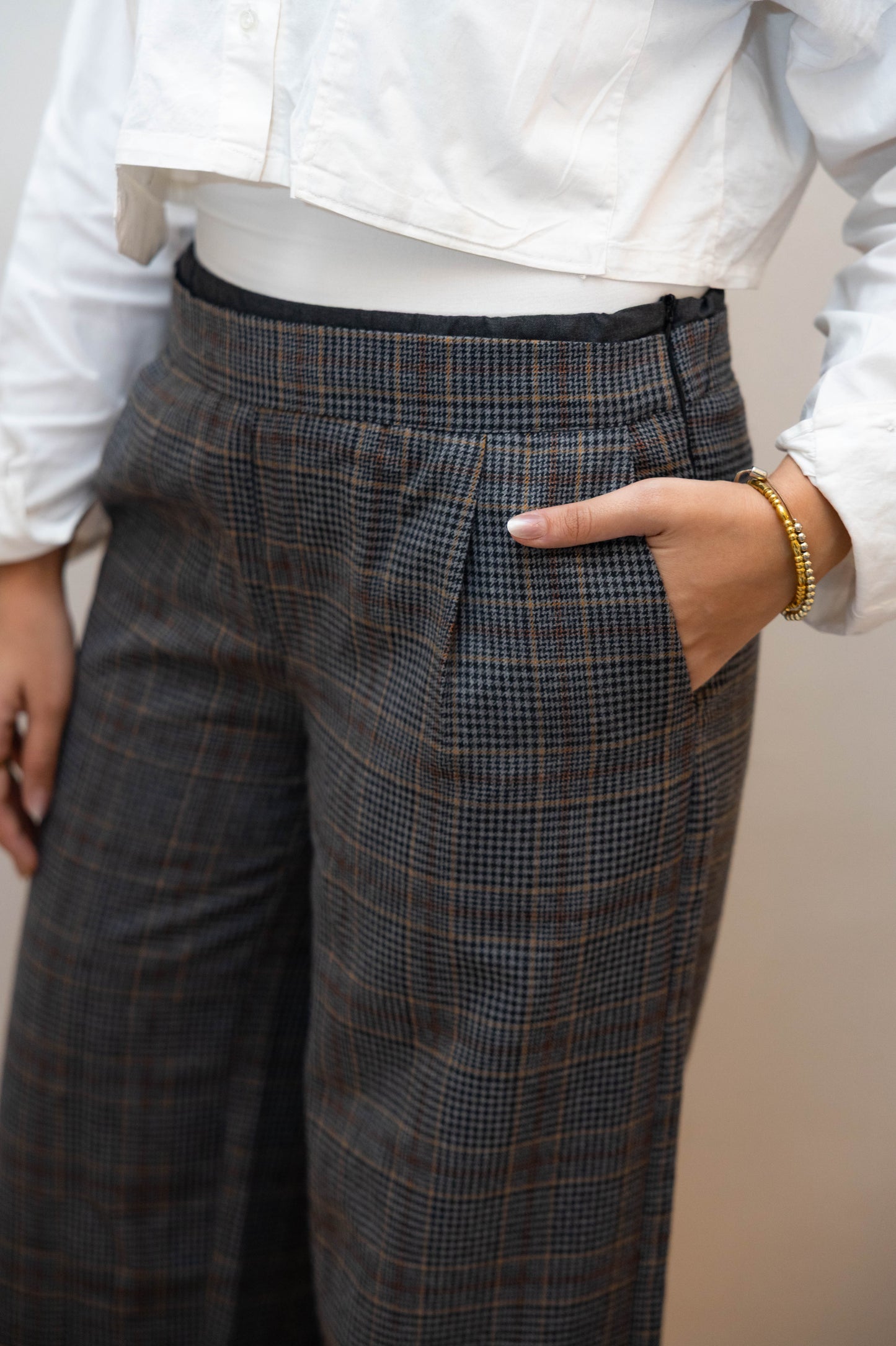 Gray Plaid zara Pants