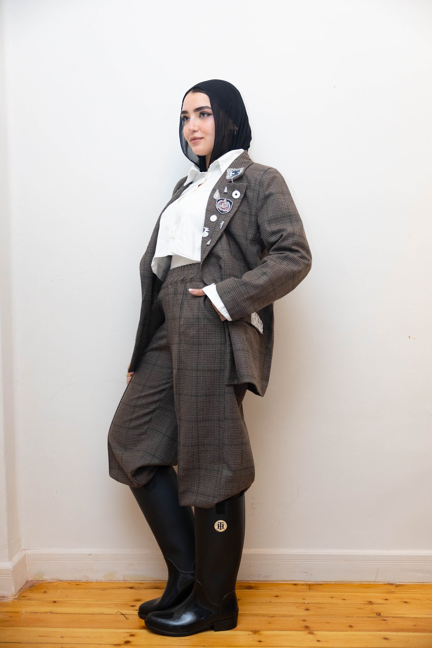 Diva brown Plaid Blazer