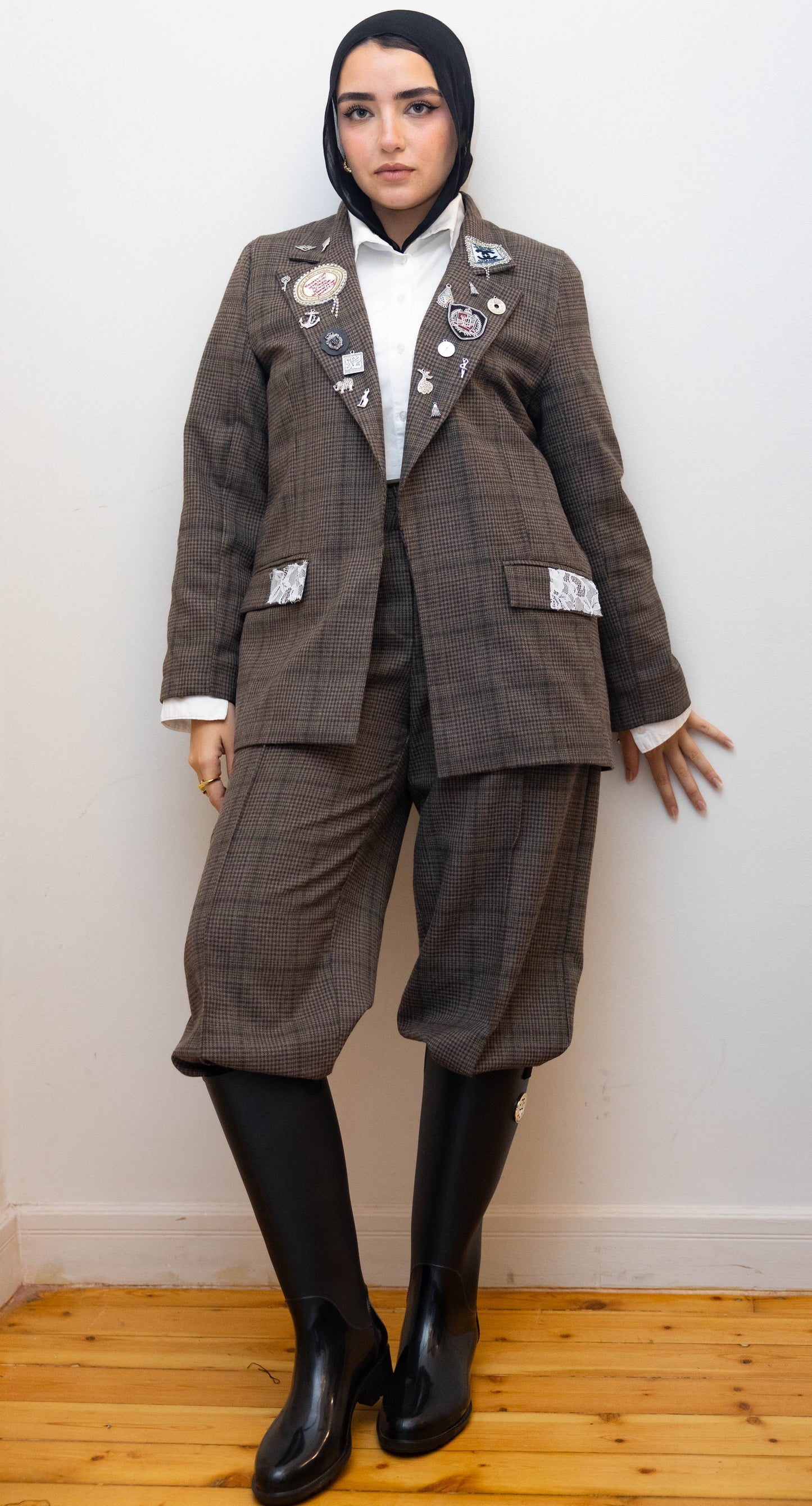Diva brown Plaid Blazer