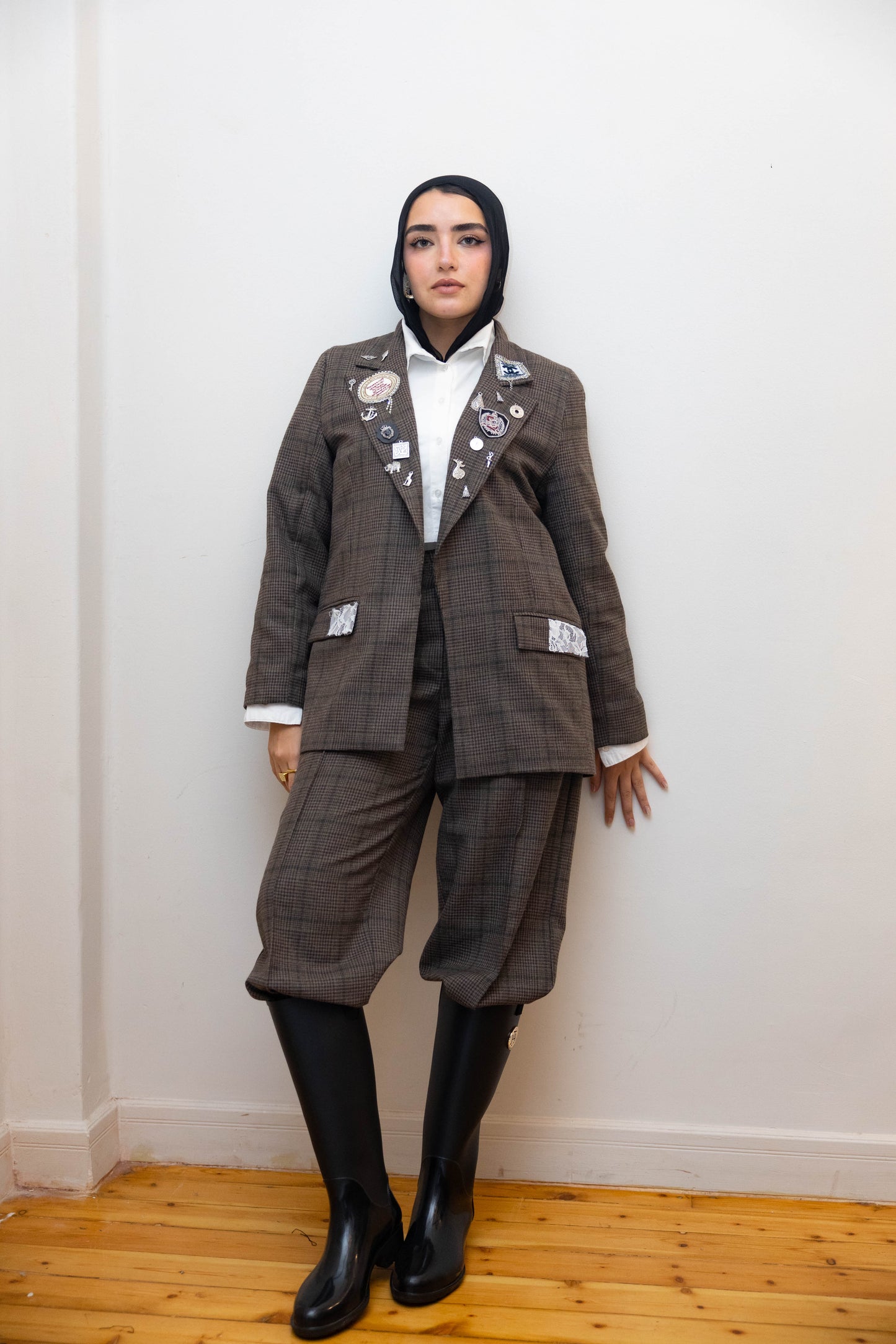 Diva brown Plaid Blazer