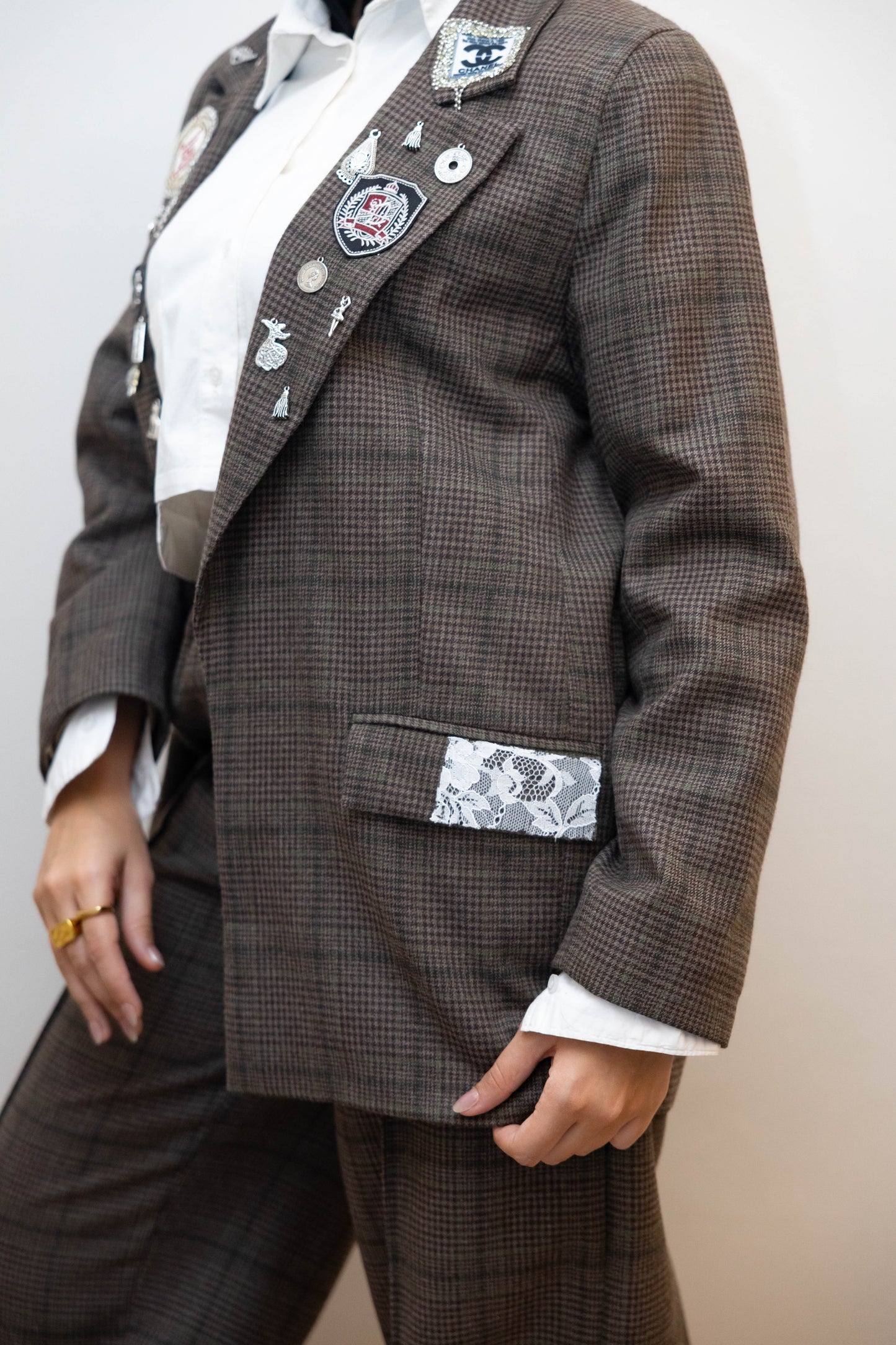 Diva brown Plaid Blazer