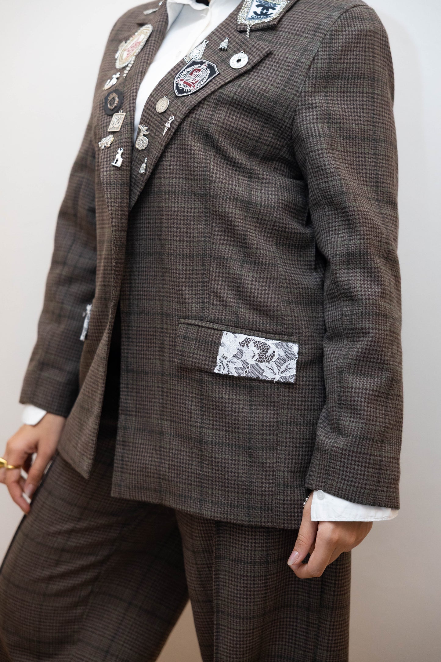 Diva brown Plaid Blazer