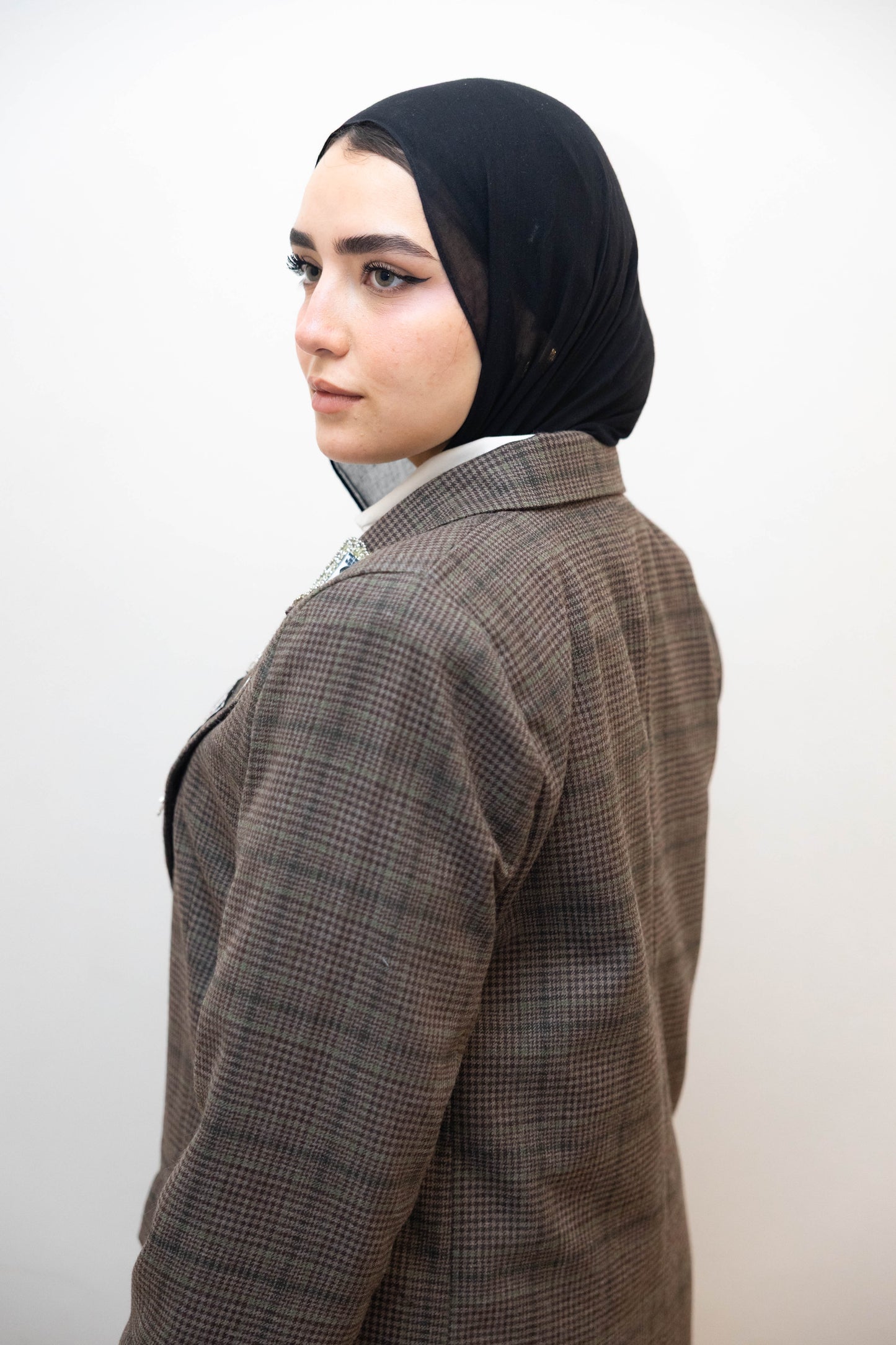 Diva brown Plaid Blazer