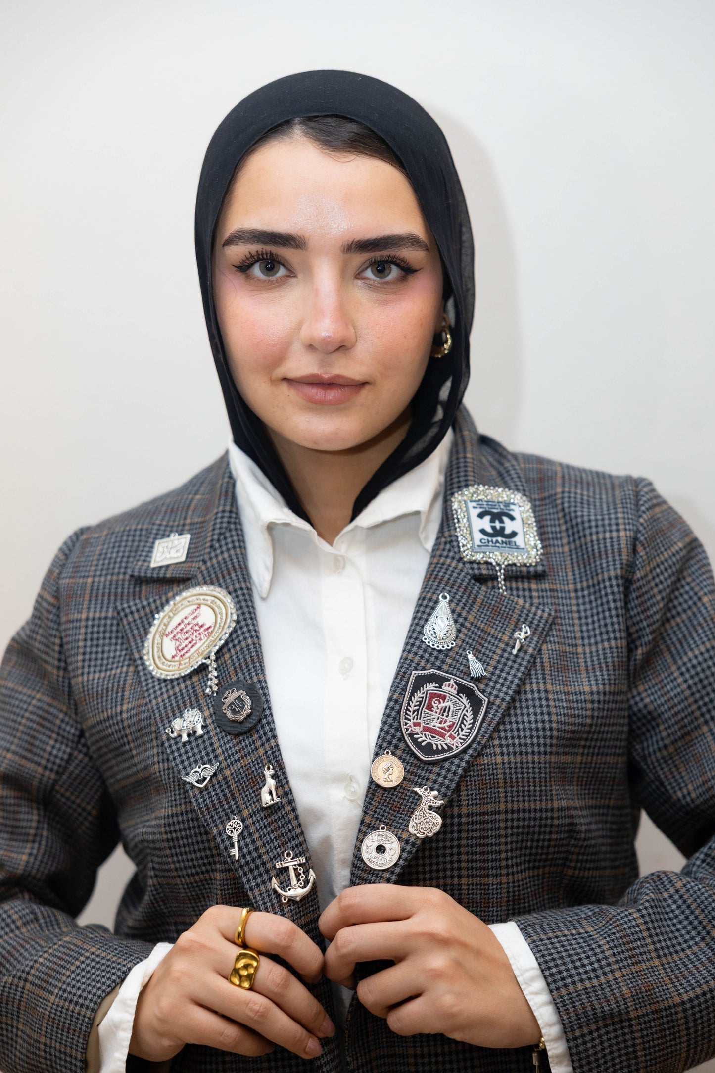 Diva gray plaid blazer